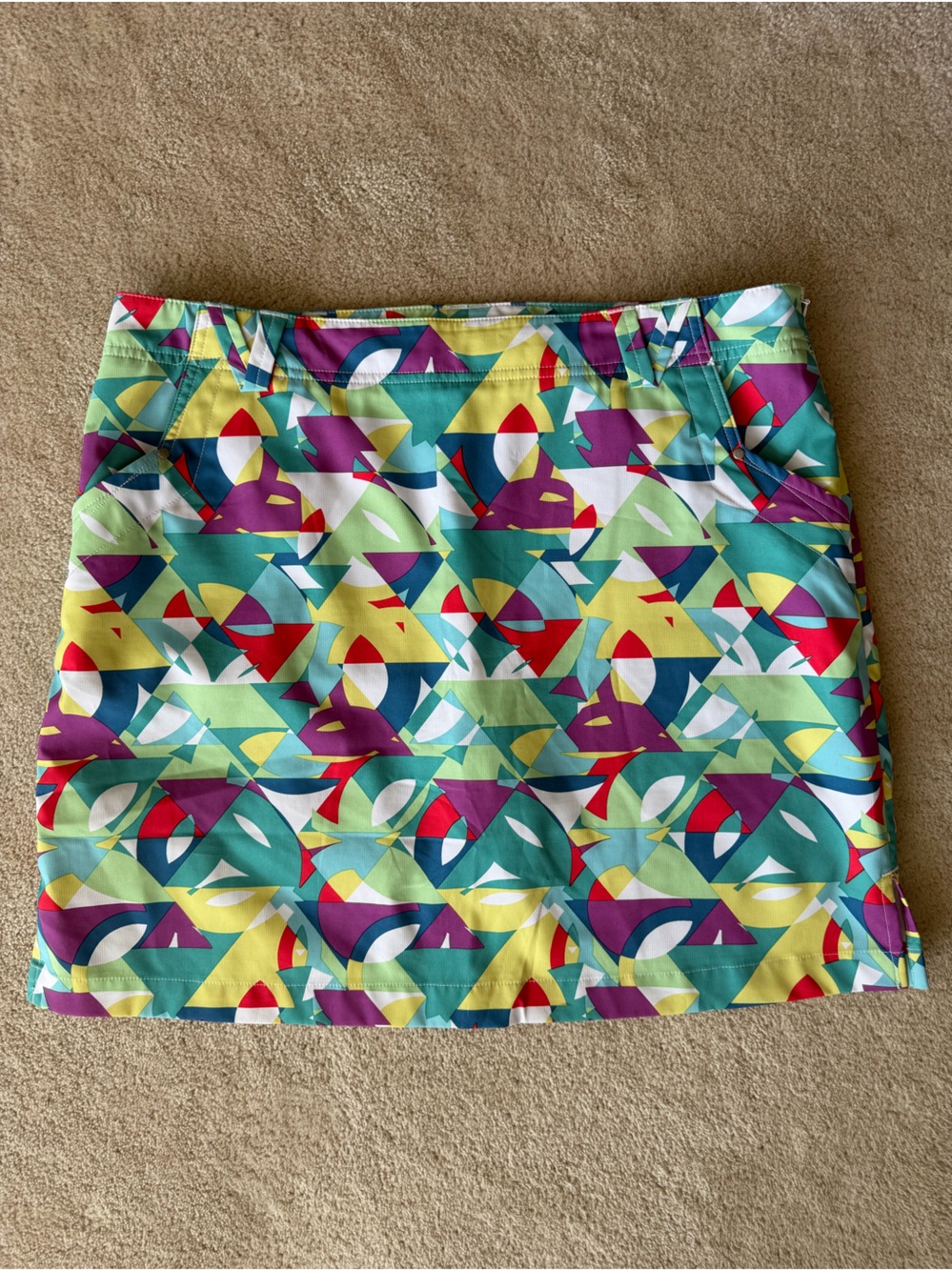 N vo Multicolor Geometric Print Skort - Bright Pattern